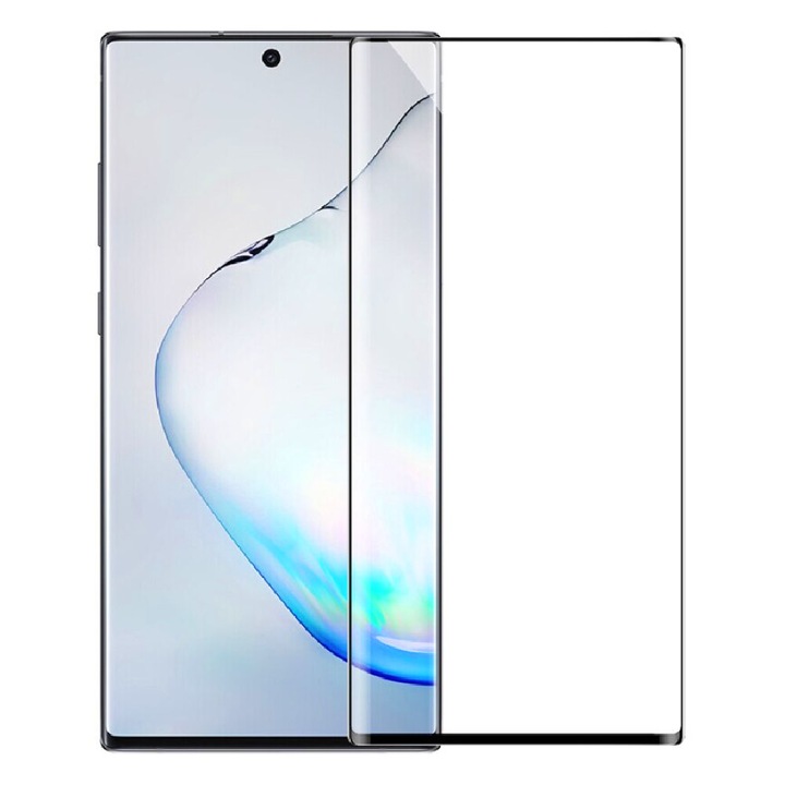 Стъклен протектор LBL 5D, Извит без дупка за Samsung N975F Galaxy Note10 Plus, Черен