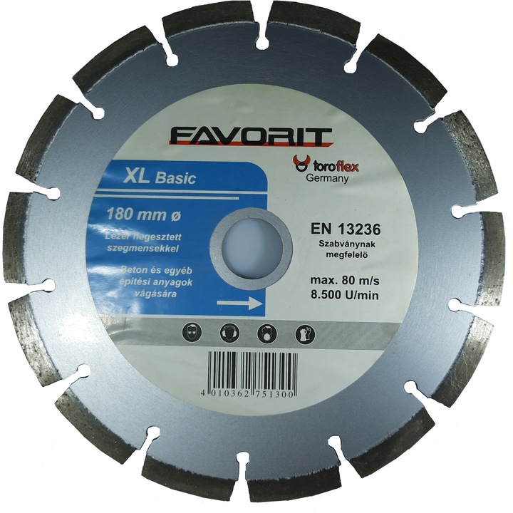 Disc diamantat profesional, Toroflex 180x20mm XL Basic, pentru beton