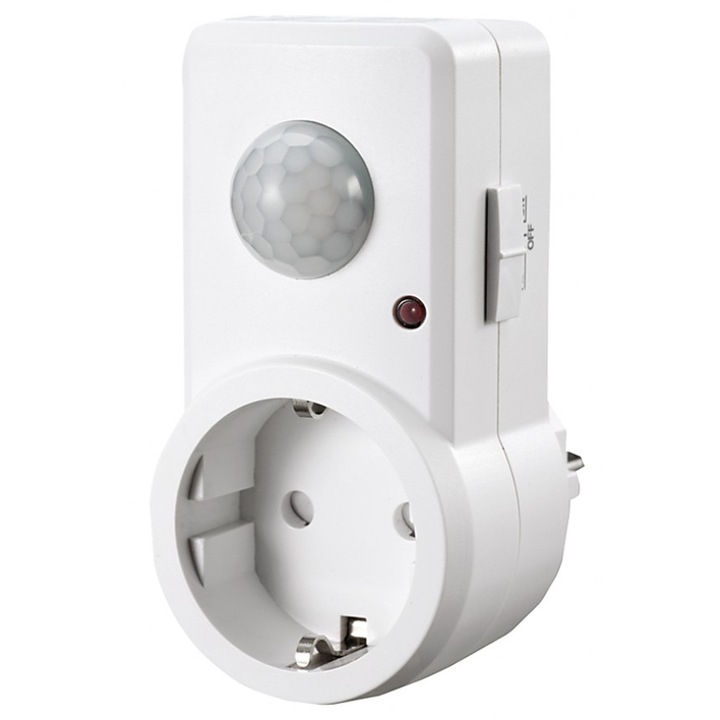 Контакт с вграден сензор за движение Lightex, 120', 2-9m, Бял