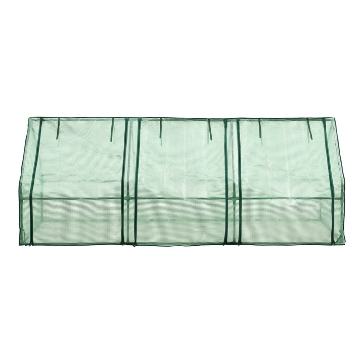[en.casa]® Melegház fóliasátor Höflein 240 x 90 x 90 cm acél/polietilén hálós fólia zöld