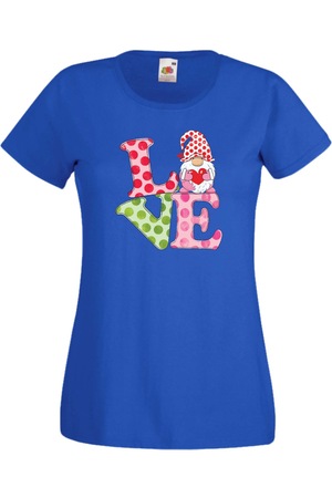 Női póló Valentin napra Tralala Love Gnome Valentine's 3, Kék, 2XL ...