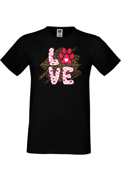 Férfi póló Valentin-nap február 14. Szerelem nap Ajándék Barát Férj Férfi Kutya Szerelem 1, Fekete