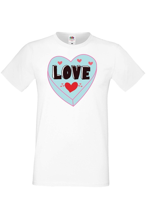 Férfi póló Valentin nap február 14. Szerelem nap Ajándék Barát Férfi Szerelem 4, Fehér