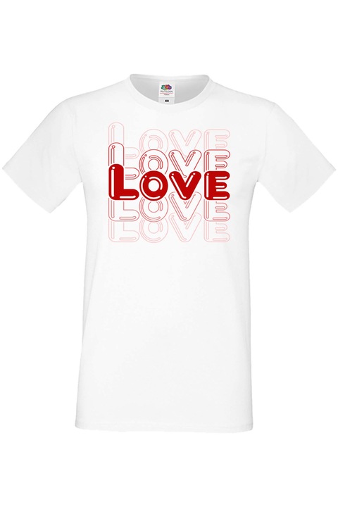 Férfi póló Valentin-nap február 14. Szerelem nap Ajándék Barát Férfi Férfi LOVE LOVE LOVE 2, Fehér