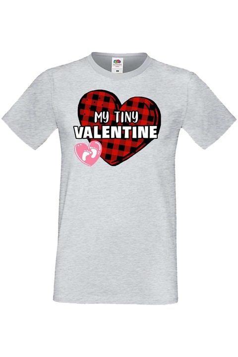 Valentin póló férfiaknak február 14. Szerelem nap Ajándék Barát Férj Férfi Apró Valentinom, Szürke