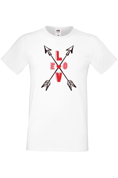 Férfi póló Valentin nap február 14. Szerelem nap Ajándék Barát Férj Férfi Szerelem Ámor nyilak 1, Fehér