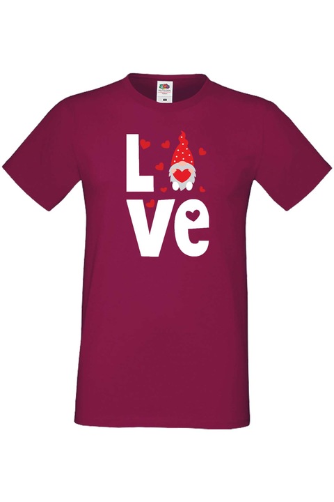 Férfi póló Valentin nap február 14. Szerelem nap Ajándék Barát Férj Férfi Szerelem Gnome, Bordó