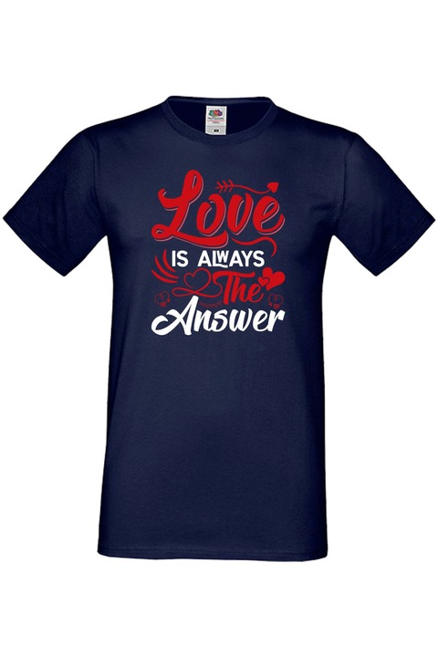 Férfi póló Valentin nap február 14. Szerelem nap Ajándék Barát Férfi Férfi A szerelem mindig a válasz, Tengerészkék