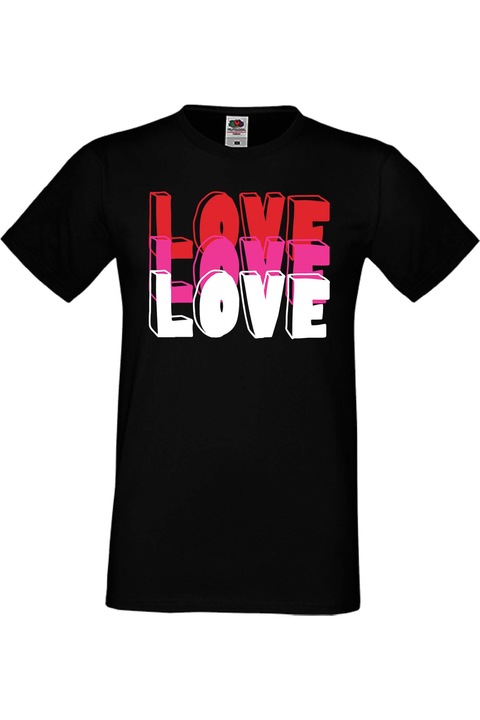 Férfi póló Valentin nap február 14. A szerelem napja Ajándék Barát Férfi Férfi LOVE LOVE LOVE 1, Fekete