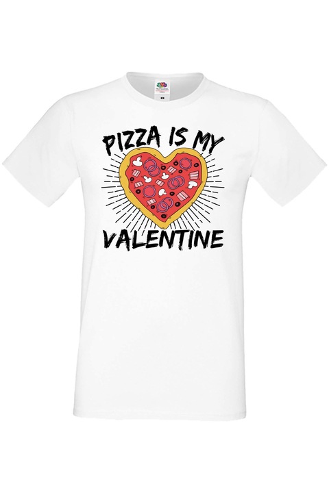 Férfi póló Valentin nap február 14. Szerelem nap Ajándék Barát Férfi Férfi Pizza az én Valentinom, Fehér