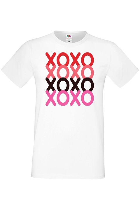 Férfi póló Valentin nap február 14. Szerelem nap Ajándék Barát Férj Férfi XOXOXO, Fehér