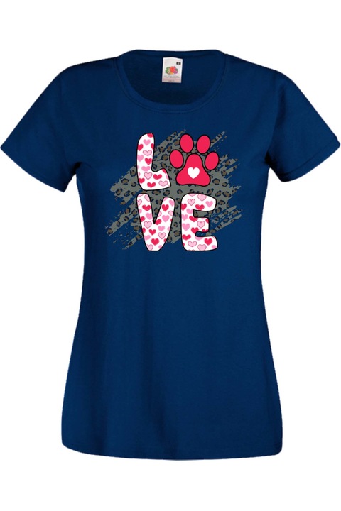 Дамска Тениска Свети Валентин 14-ти февруари Ден на любовта Подарък Приятелка Съпруга Жена Dog Love 1