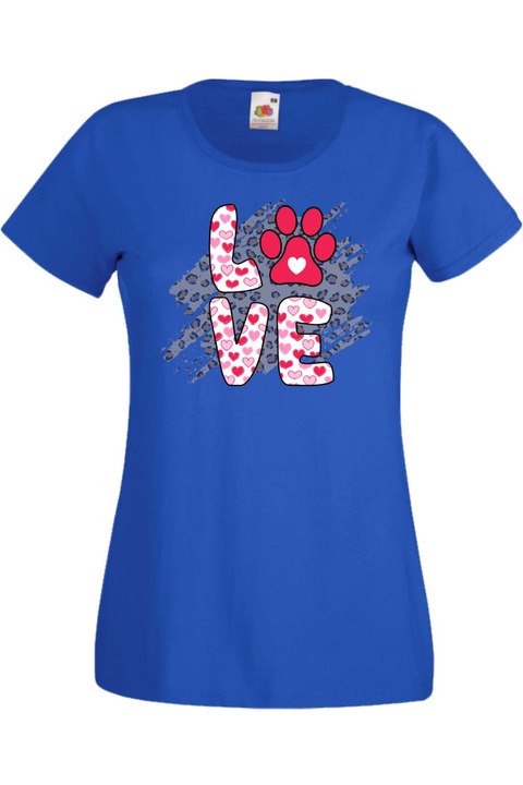 Дамска Тениска Свети Валентин 14-ти февруари Ден на любовта Подарък Приятелка Съпруга Жена Dog Love 1