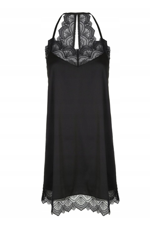 Camasa de noapte Esotiq, Poliester/Elastan, Dantela, Negru, M