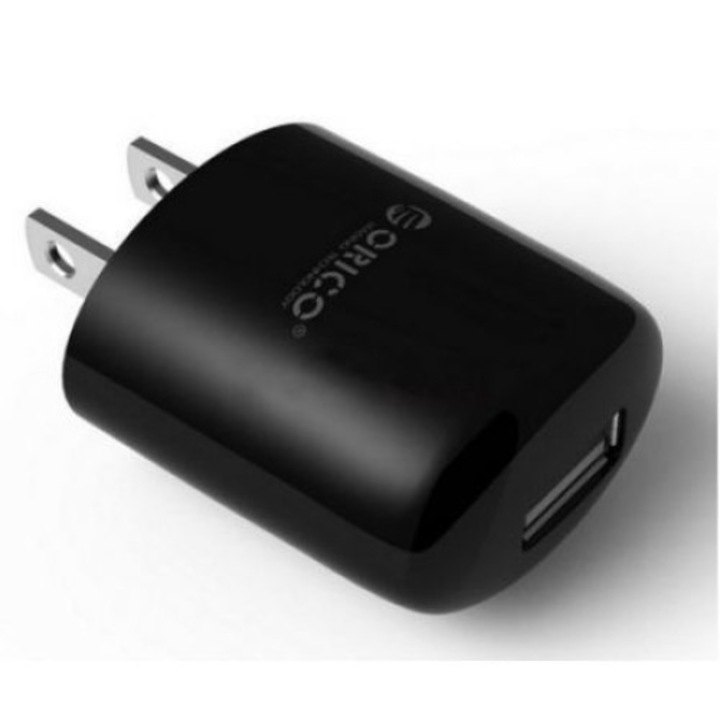 Töltő Orico DCX-1U, Telefonhoz, tablethez stb., 1A, Falra egy USB kimenettel, USA és EU elektromos hálózathoz