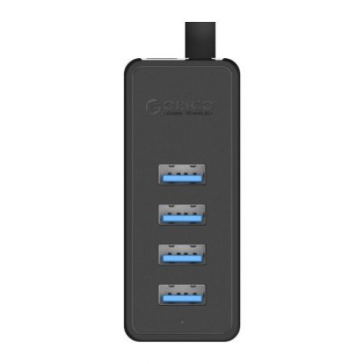 USB-elosztó Orico W5P-U3-30-BK-PRO, USB-elosztó, USB3.0 4 portos, asztali HUB