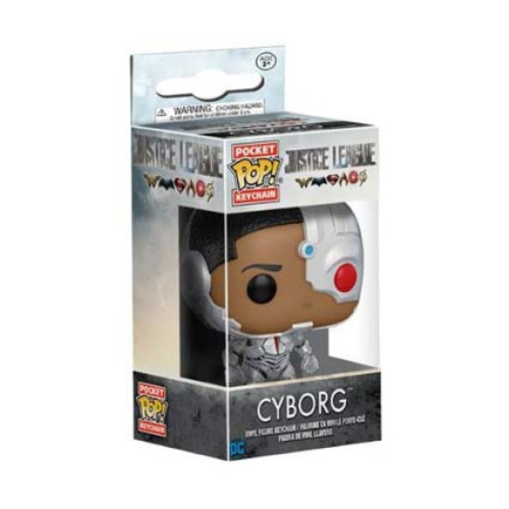 Funko DC Comics, Justice League Cyborg kulcstartó figura, 4 cm