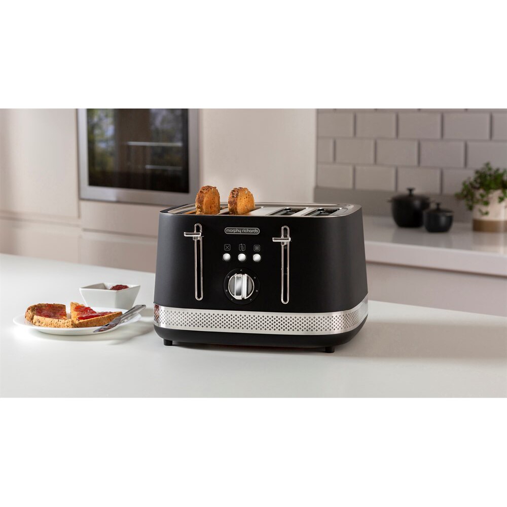 Тостер MORPHY RICHARDS Illumination 248020EERROM, 1800W, 4 филии, Черен ...