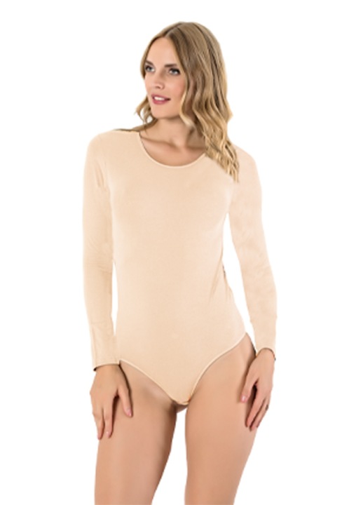 Комплект от 3 бодита с дълъг ръкав 317, VIVALDI, памук/еластан, Бежов/Крем