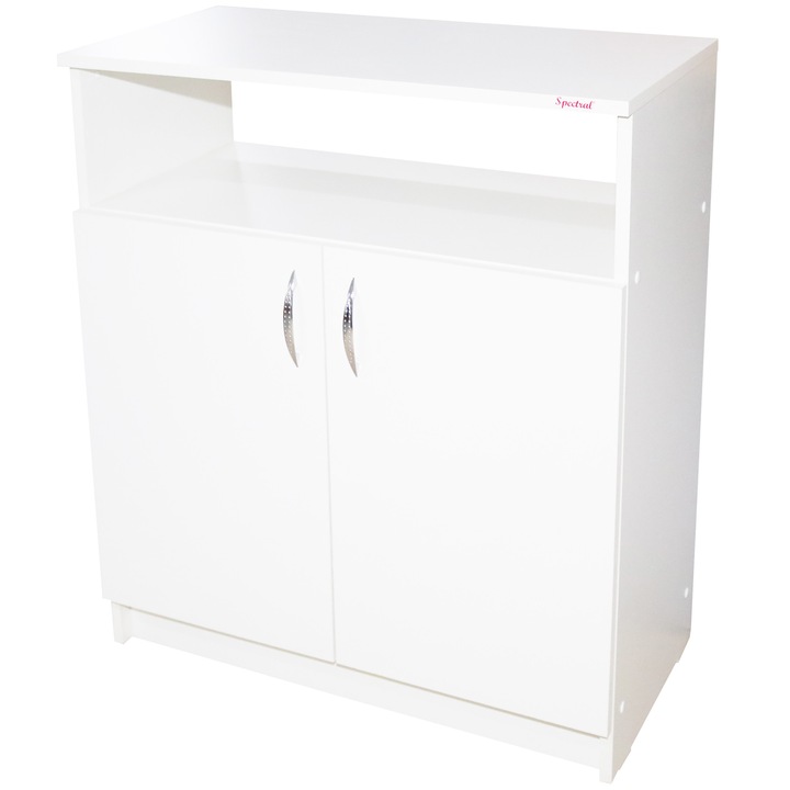 Comoda Soft 2 usi, alb, 75 x 87 x 39 cm