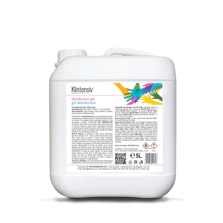 Kézfertőtlenítő gél Klintensiv által jóváhagyott Biocide MS, 5 literes kanna