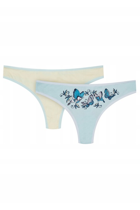 Set 2 perechi tanga, Bumbac, Albastru, S