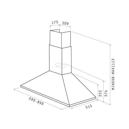 Hota decorativa Elica Tamaya Rail CRBR/A/60, putere de absorbtie 368 mc/h, 1 motor, 60 cm, Crem/Bronz