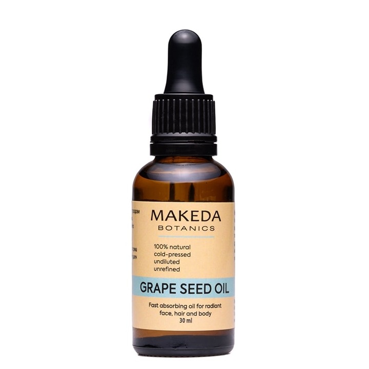Базово масло от Гроздови семки, MAKEDA Botanics, Grape Seeds Oil, 30 мл