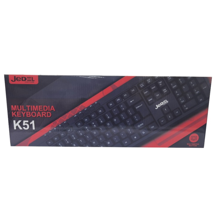 Tastatura Jedel K51, Multimedia, Negru