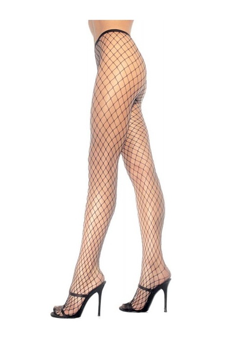 Harisnya, Leg Avenue, Spandex Diamond, fekete háló, One Size