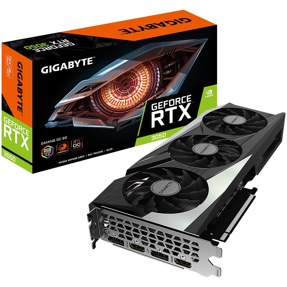 Placa Gigabyte GeForce® RTX™ 3050 GAMING OC, 8GB GDDR6, 128-bit