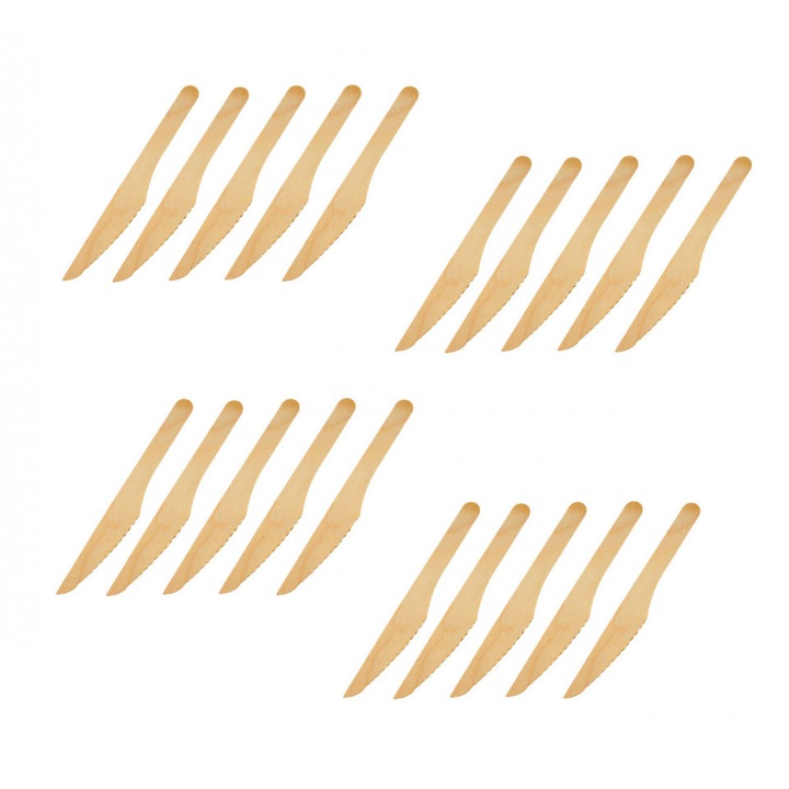 Set 20 bucati, cutite din lemn de bambus, 100% naturale