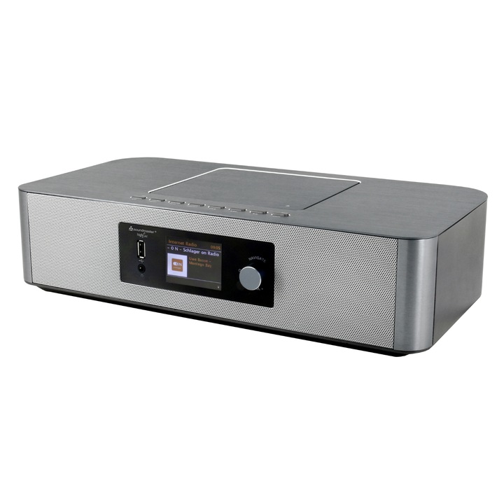Аудио система, Soundmaster, Bluetooth/USB/AUX, Управление с приложение, Включено дистанционно управление, Аларма, Сребрист