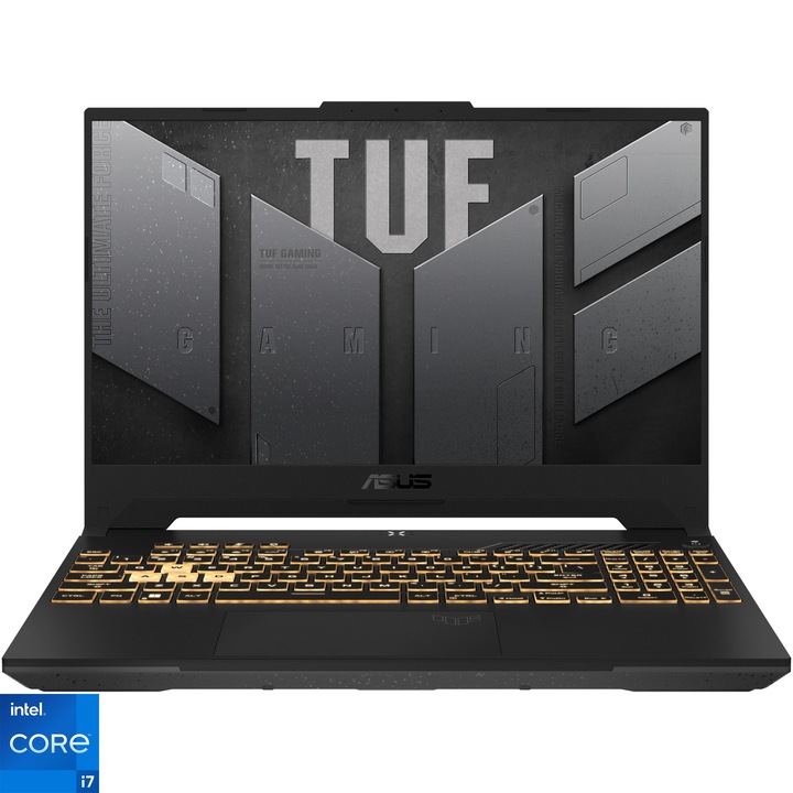 Лаптоп Gaming ASUS TUF F15 FX507ZC4, Intel® Core™ i7-12700H, 15,6", Full HD, 144Hz, RAM 16GB, 1TB SSD, NVIDIA® GeForce® RTX™ 3050 4GB, No OS, Jaeger Gray