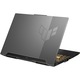 Laptop Gaming ASUS TUF F15 FX507ZC4 cu procesor Intel® Core™ i7-12700H pana la 4.70 GHz, 15.6", Full HD, IPS, 144Hz, 16GB, 512GB SSD, NVIDIA® GeForce RTX™ 3050 4GB GDDR6 TGP 95W, No OS, Jaeger Gray