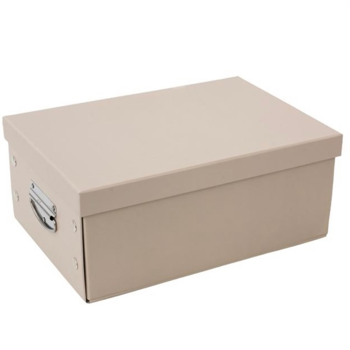 Cutie depozitare pliabila, crem, 32 x 22 x 14 cm