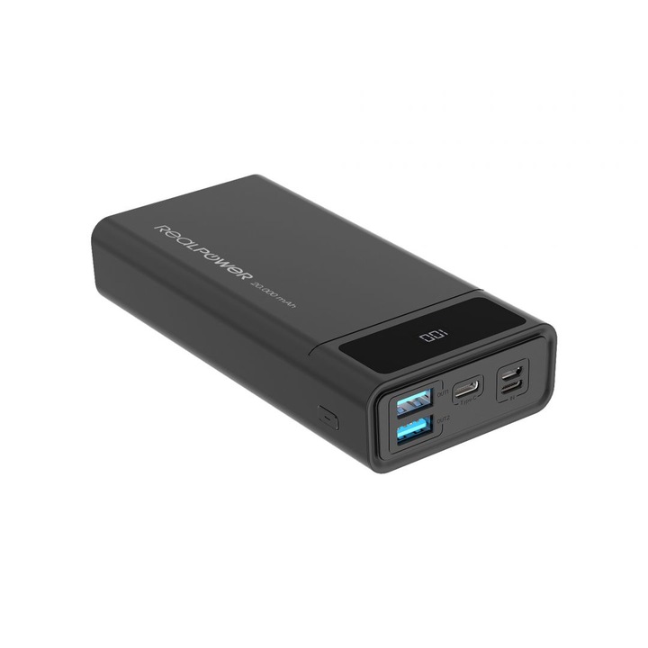 Realpower PB-20k PD 20000mAh Black, 145544, Powerbank