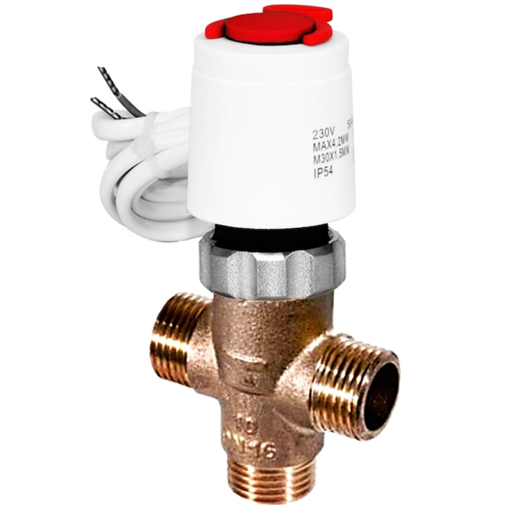 Daver mágnesszelep, 3 utas, be/ki, 1/2", 220V