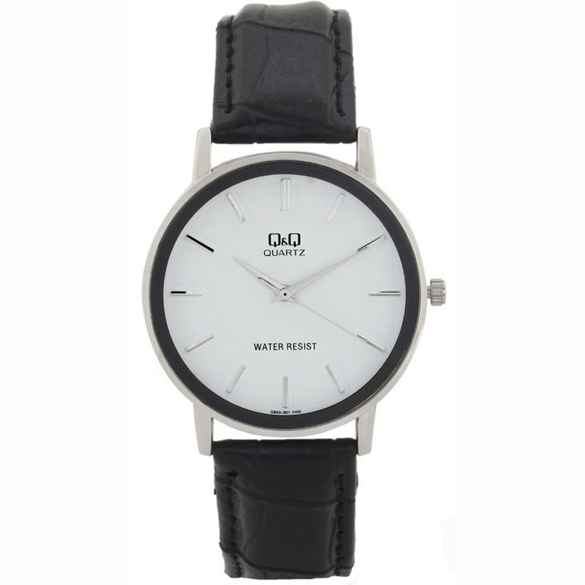 Ceas barbatesc Q&Q Elegant Leather Silver - Q850J301Y