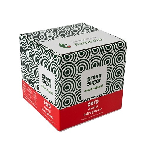 Zahar din Stevia Rebaudiana - Green Sugar 100 stickuri a 4 g, Laboratoarele Remedia