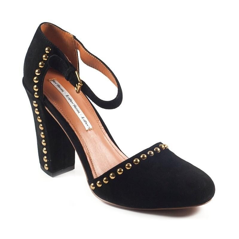 Pantofi dama decupati din piele cu toc Other Story, negru, 40