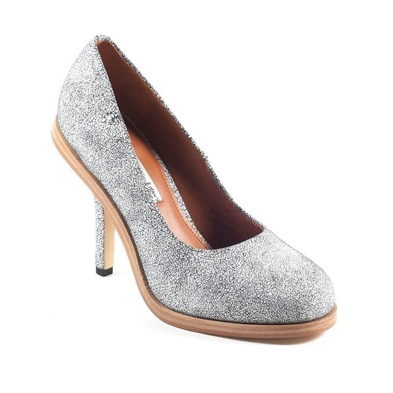 Pantofi dama din piele cu toc Other Story, alb, Alb