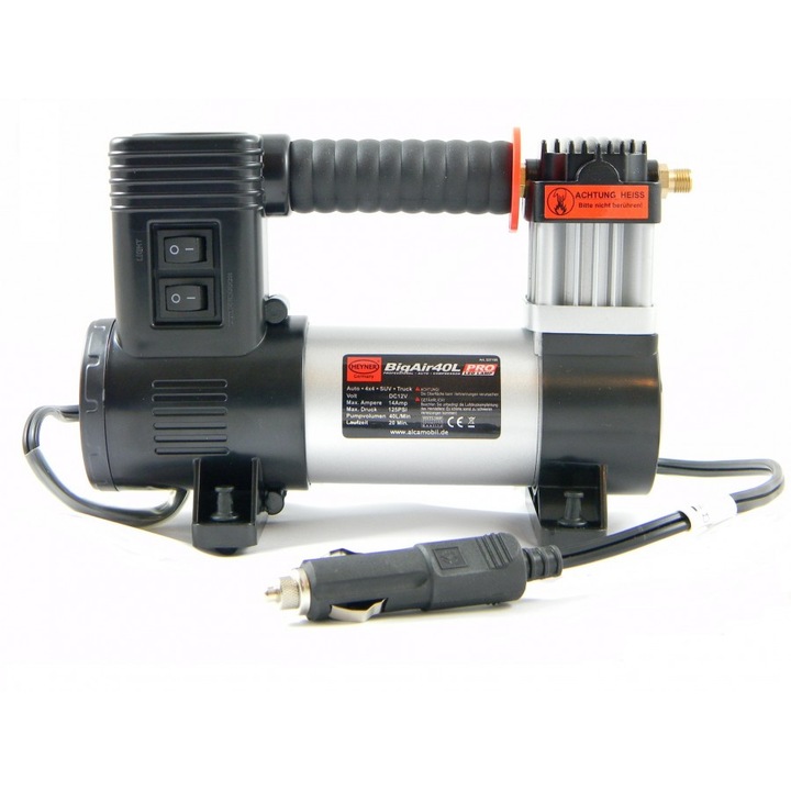 Compresor auto, premium cu lampa led 12v, Heyner