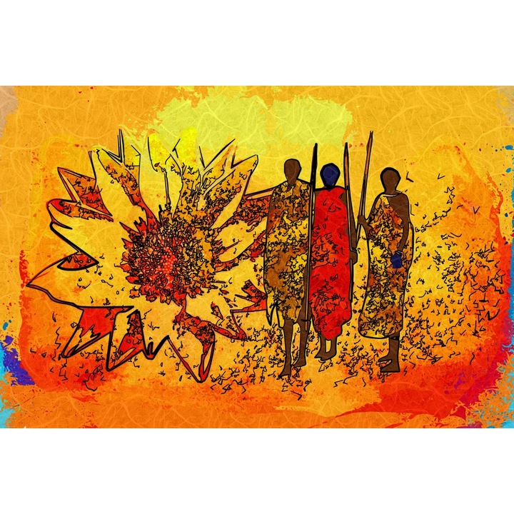 Tablou canvas Africa retro vintage arta91, 60 x 40 cm