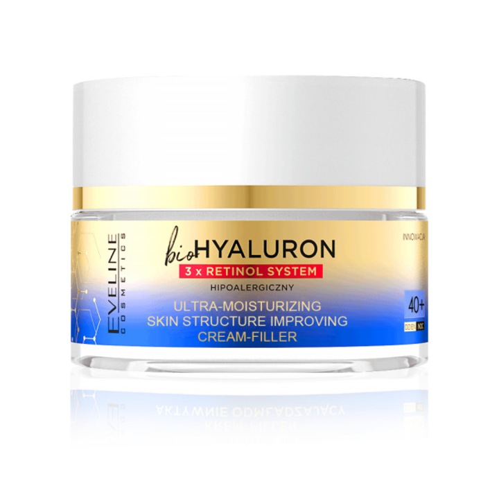 Крем за лице Eveline Cosmetics bioHyaluron 3xRetinol System 40, 30 ml