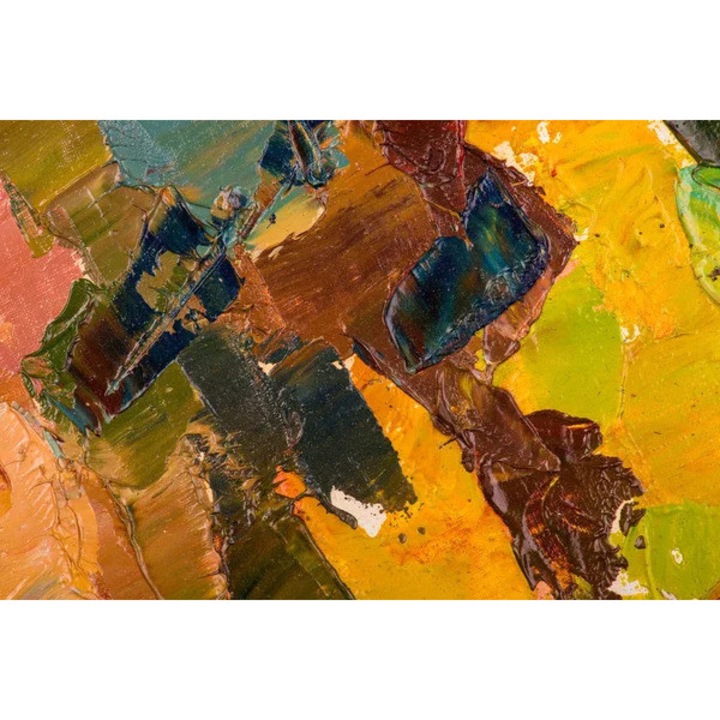 Printly, Olajfestmény absztrakt ecsetvonások, Vászonfestmény, 100 cm x 70 cm