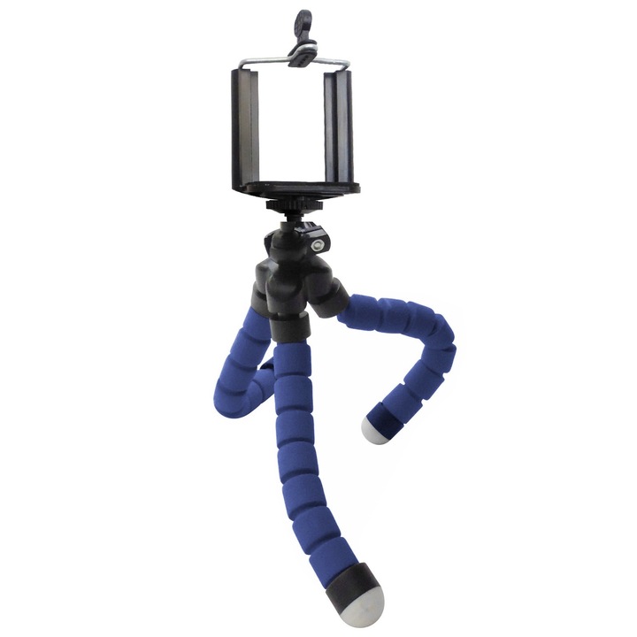 Rugalmas, hordozható mini állvány telefonokhoz és videokamerákhoz, kék