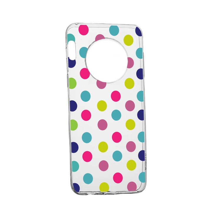 Силиконов калъф Unique за Honor Magic4 Pro, Dots Color, Transparent TR 61