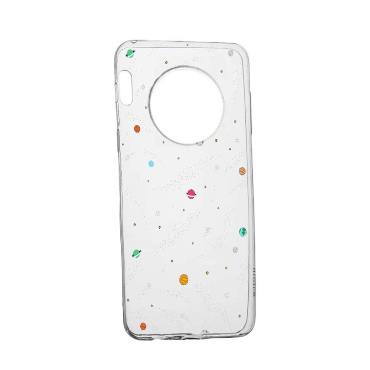 Силиконов калъф Unique за Huawei Mate 30 Pro, Universe, Planets, Transparent TR 470