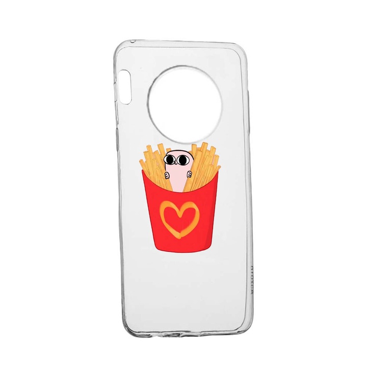 Силиконов калъф, съвместим с Huawei Nova Y90, I Love Chips, устойчивост на износване, прозрачен TR 602